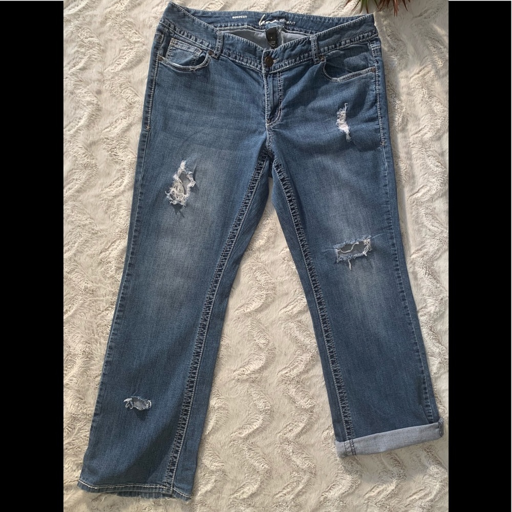 lane Bryant Distressed Boot cut Jeans